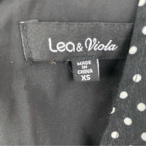 Anthropologie Lea & Viola Polka Dot & Floral Short Sleeve Dress XS - Picture 6 of 7